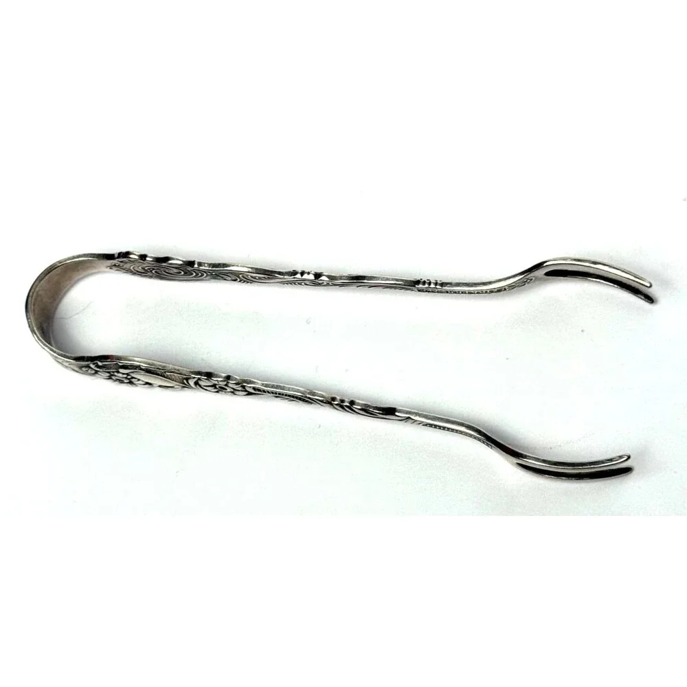 Nils Johan Sugar Tong Vintage Extra PRNS.ALP Silverplate Art Nouveau Sweden N1J4